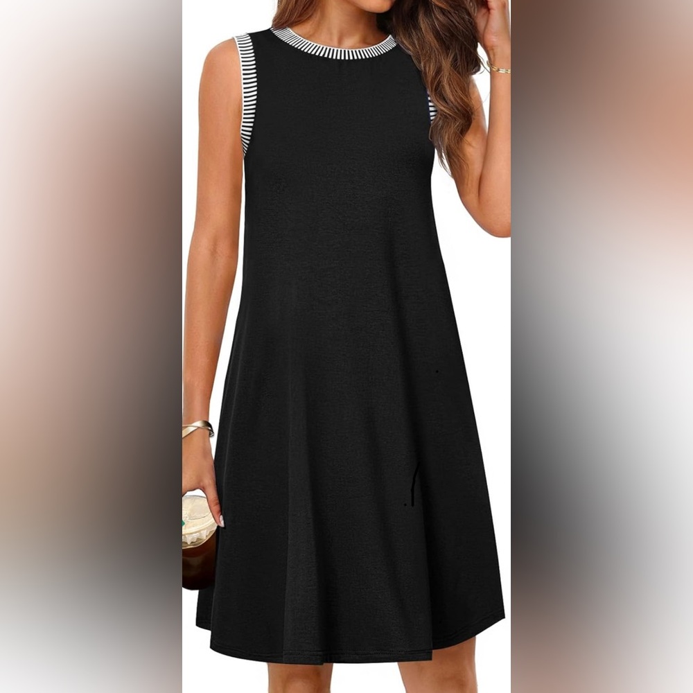 🌟 BRAND NEW - NEVER WORN 🌟 

Sleeveless Dress (black) with Striped Details